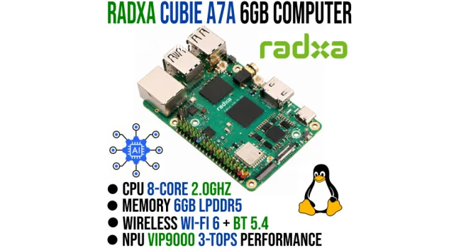 Radxa Cubie A7A Dev Board 6GB LPDDR5 WiFi 6 Radxa Cubie A7A Dev Board 6GB LPDDR5 WiFi 6