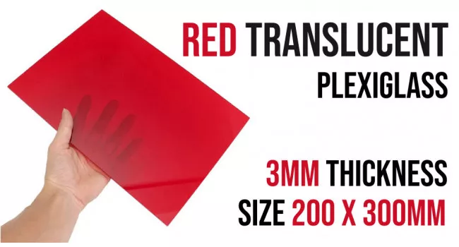 Plexiglass 200x300, 3mm Thickness, Clear Red Plexiglass 200x300, 3mm Thickness, Clear Red