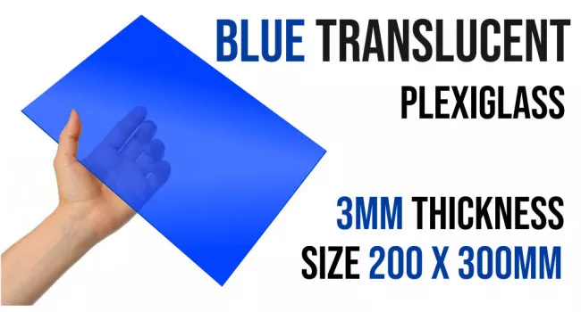 Plexiglass 200x300, 3mm Thickness, Clear Blue Plexiglass 200x300, 3mm Thickness, Clear Blue