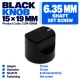 Black Knob - 15x19mm