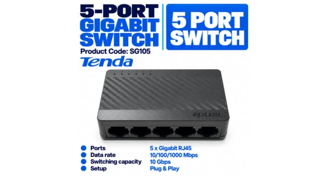 Tenda 5-Port Gigabit Ethernet Switch Tenda 5-Port Gigabit Ethernet Switch