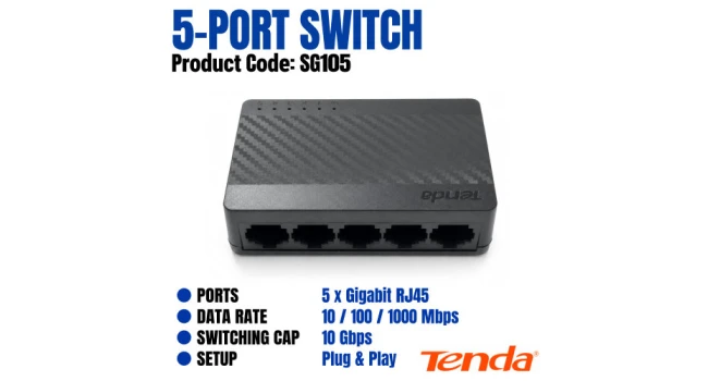 Tenda 5-Port Gigabit Ethernet Switch Tenda 5-Port Gigabit Ethernet Switch