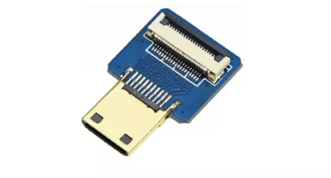 Mini HDMI Male to Ribbon Connector, 90 Degree 