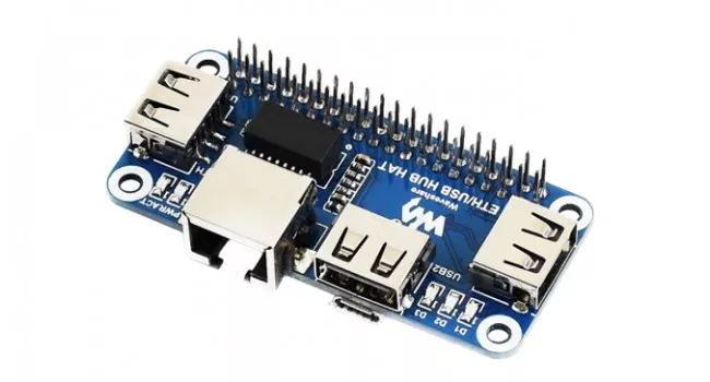 Waveshare Ethernet / USB HUB HAT Starter Kit For Raspberry Pi Zero 2 W, 3B, 4B