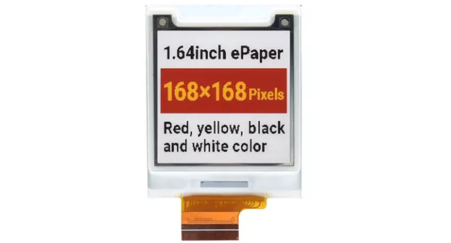 Wave 1.64" E-Paper Raw Display, 4 Colours, SPI Wave 1.64" E-Paper Raw Display, 4 Colours, SPI