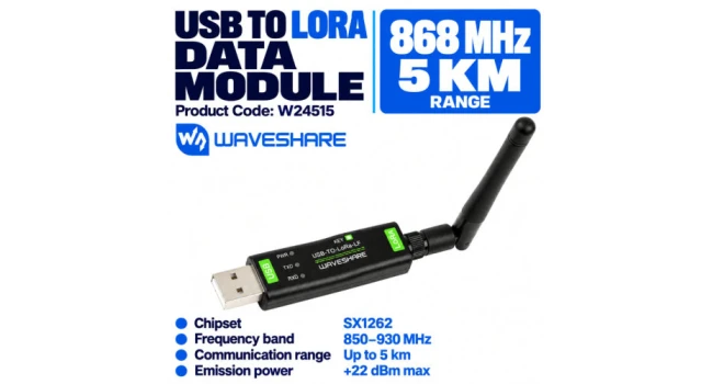 Wave USB to LoRa SX1262 868MHz Wave USB to LoRa SX1262 868MHz