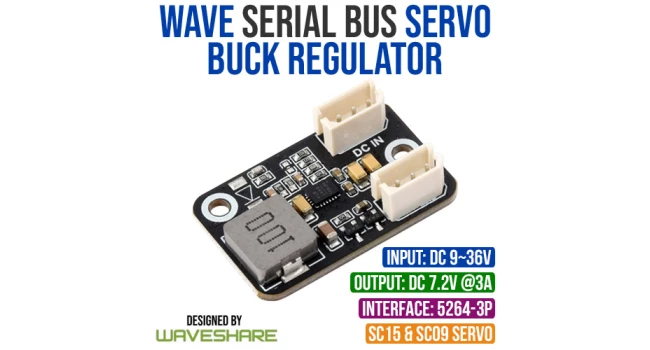 Wave Serial Bus Servo DC Buck Regulator - 7.2V Wave Serial Bus Servo DC Buck Regulator - 7.2V