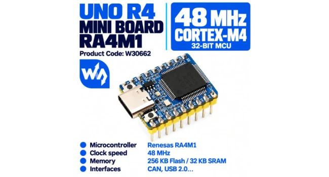 Wave UNO R4 Mini Board - R7FA4M1AB3CFM Wave UNO R4 Mini Board - R7FA4M1AB3CFM