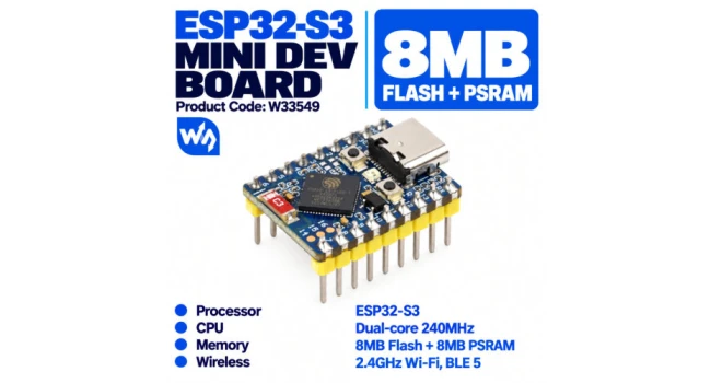ESP32-S3 Mini Development Board 8MB Flash 8MB PSRAM