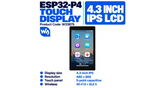 ESP32-P4-WIFI6 4.3 Inch Touch Development Board ESP32-P4-WIFI6 4.3 Inch Touch Development Board