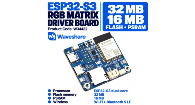 ESP32-S3 RGB Matrix Driver Board