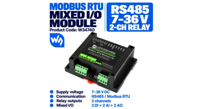 Industrial Modbus RTU Mixed Input And Output Module