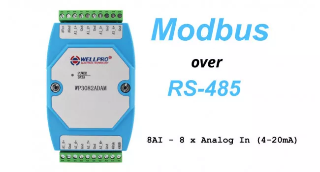 WELLPRO RS-485 MODBUS RTU, 8 x Analog In (4-20mA) WELLPRO RS-485 MODBUS RTU, 8 x Analog In (4-20mA)